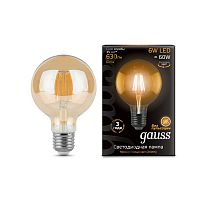 Лампа светодиодная филаментная Black Filament 6Вт шар 2400К E27 LOFT | Код. 105802006 | Gauss